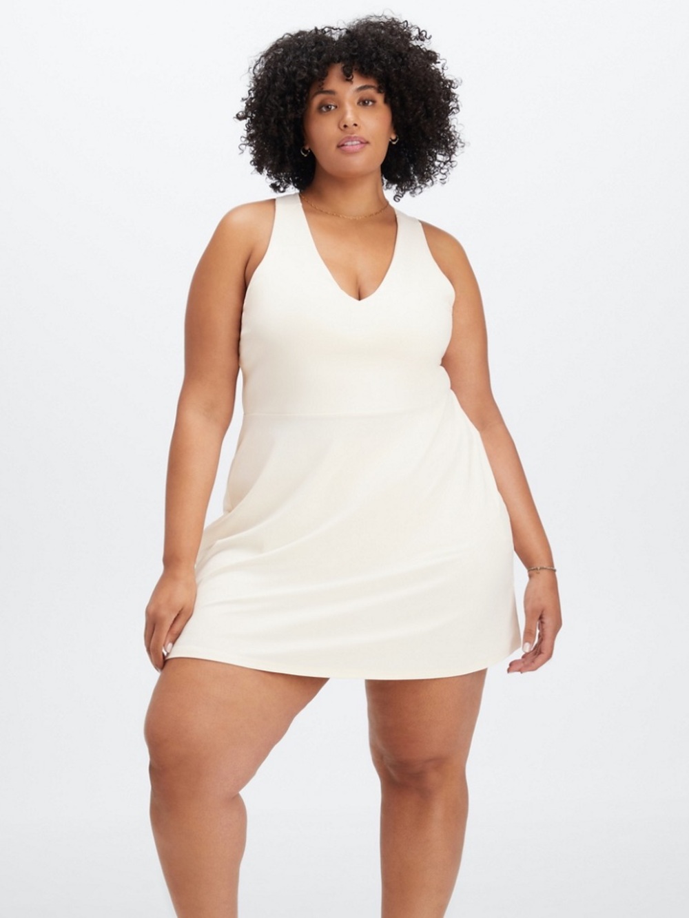 Fabletics On-The-Go Built-In Bra Dress - Egret
